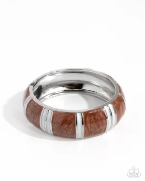 Pearly Persistence - Brown - Pearly Painted Paparazzi Hinge Bracelet
