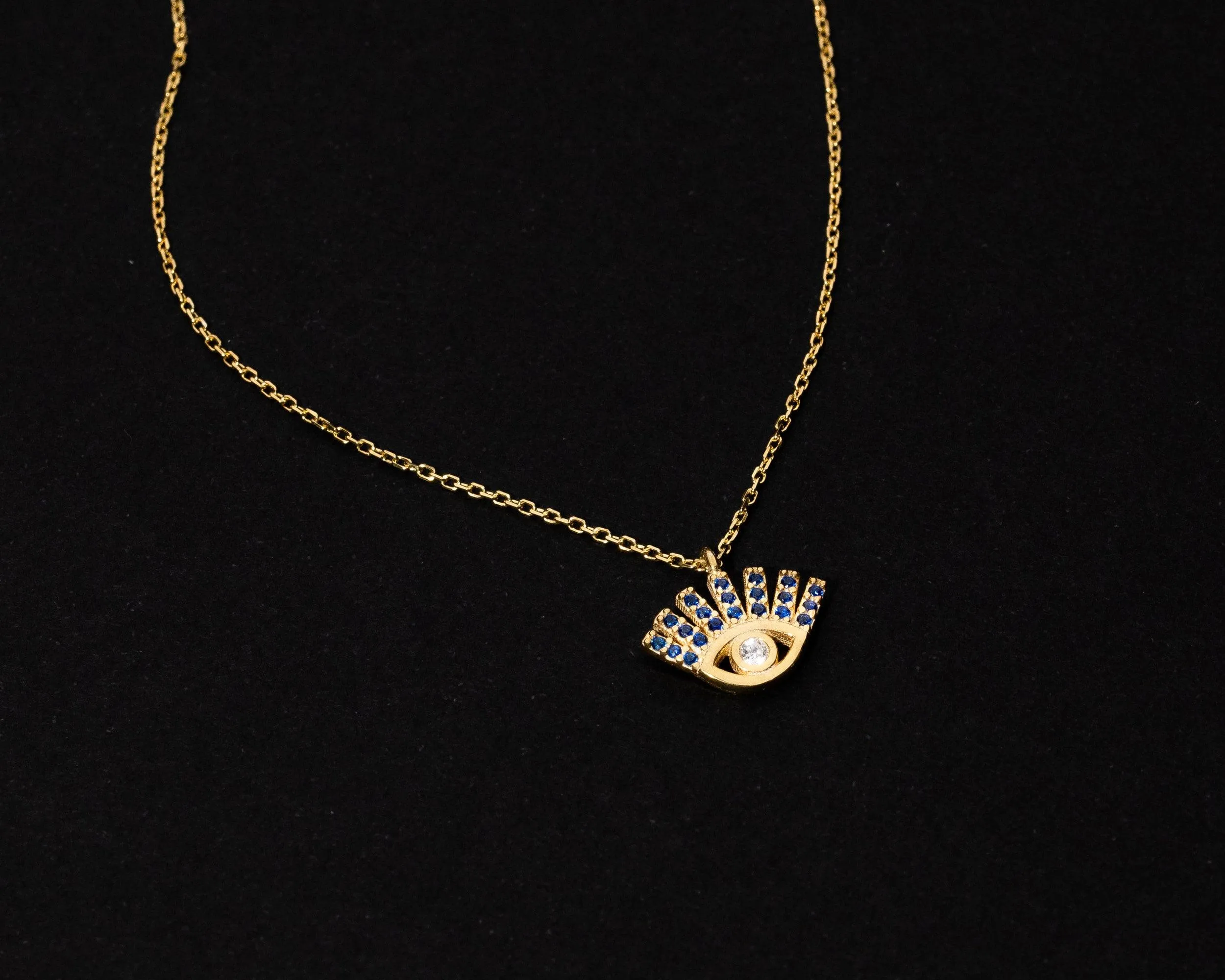 Personalized Evil Eye Necklace - 18K Gold Vermeil