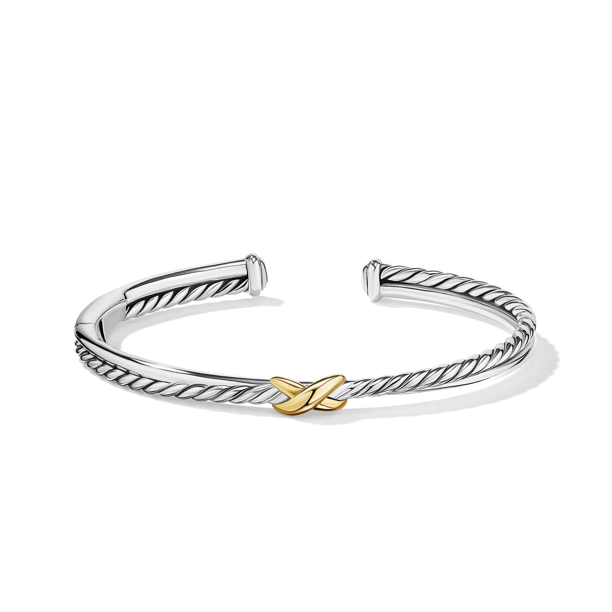 Petite X Center Station Bracelet with 18K Yellow Gold, Size Small
