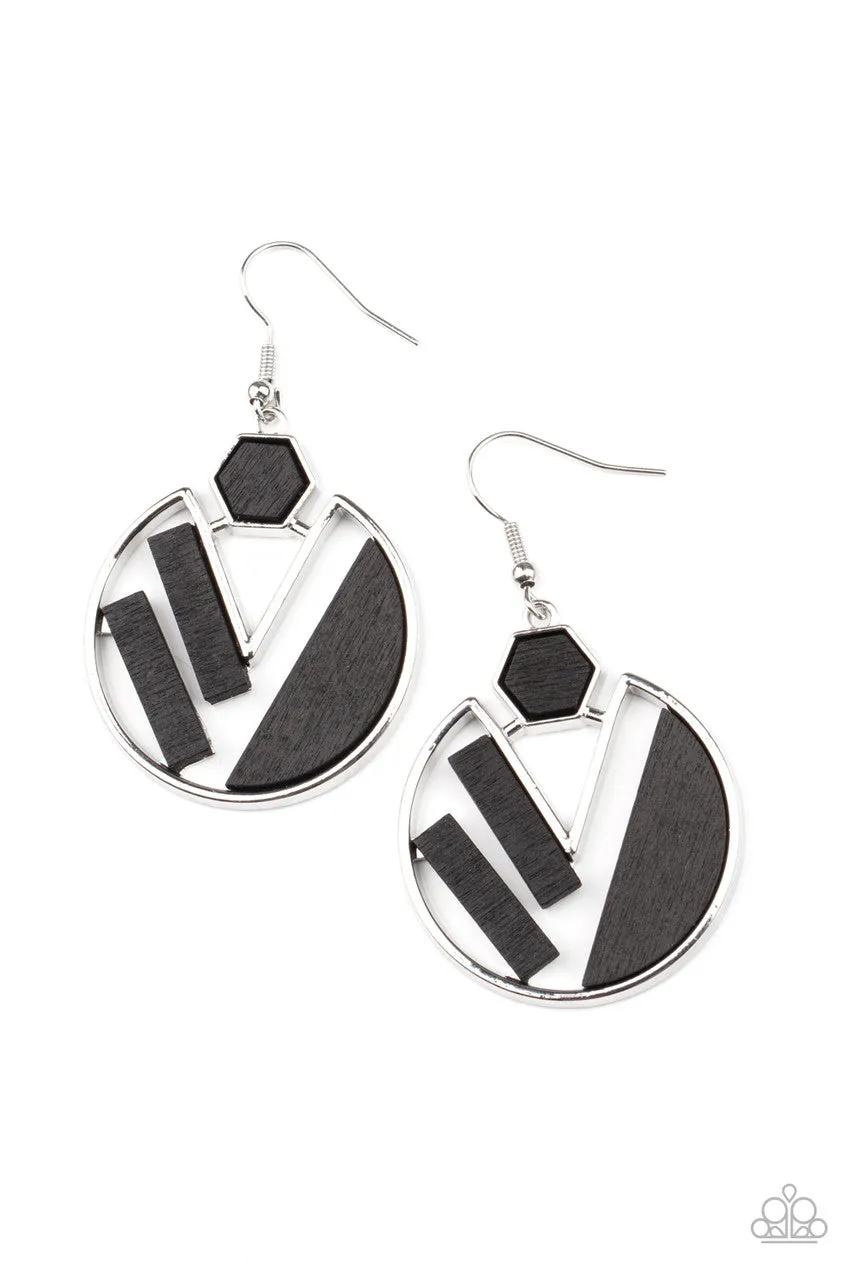 Petrified Posh Black Paparazzi Earrings