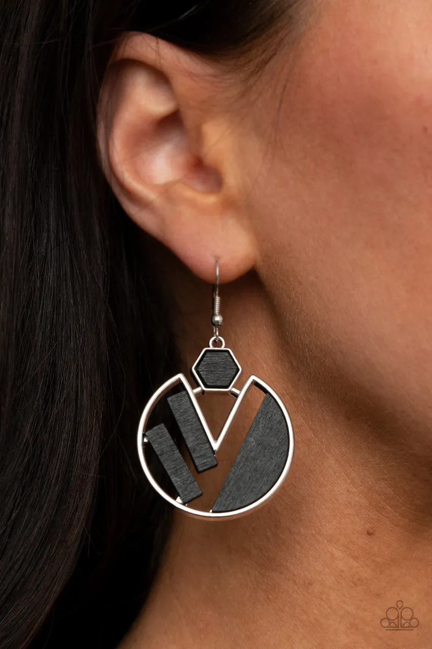 Petrified Posh Black Paparazzi Earrings