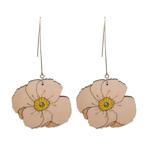 Pink Poppy Earrings Large