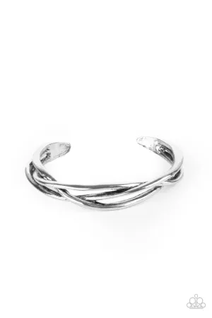 PLAIT Tectonics Silver Paparazzi Bracelet