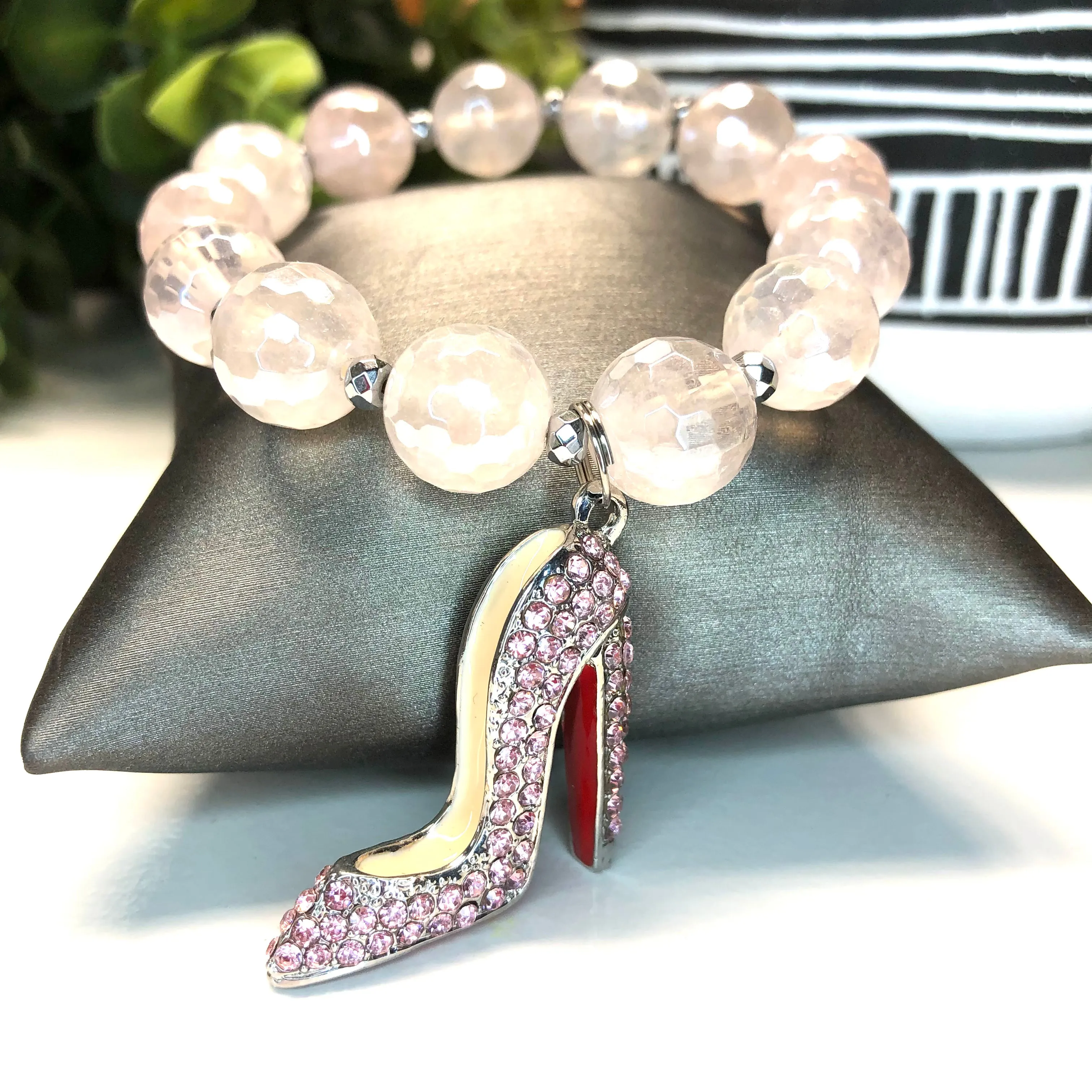 Plated Rose Quartz Bracelet- Rosie