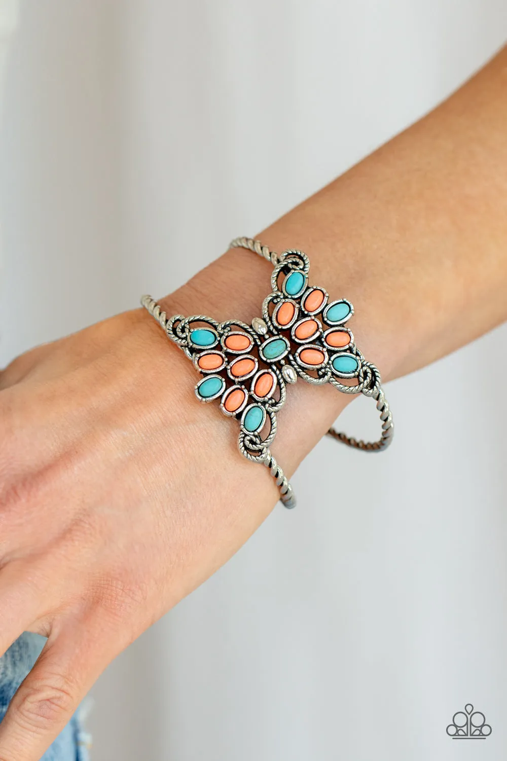 Pleasantly Plains - Multi (Turquoise/Orange) Bracelet