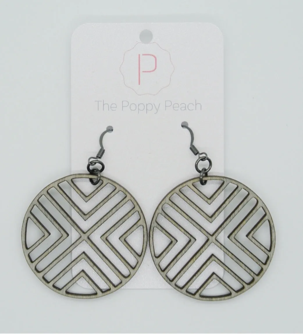 PP Geometric Cut Our Circle Earrings