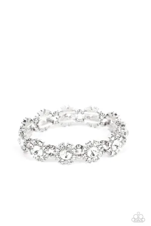 Premium Perennial - White (Rhinestone) Bracelet