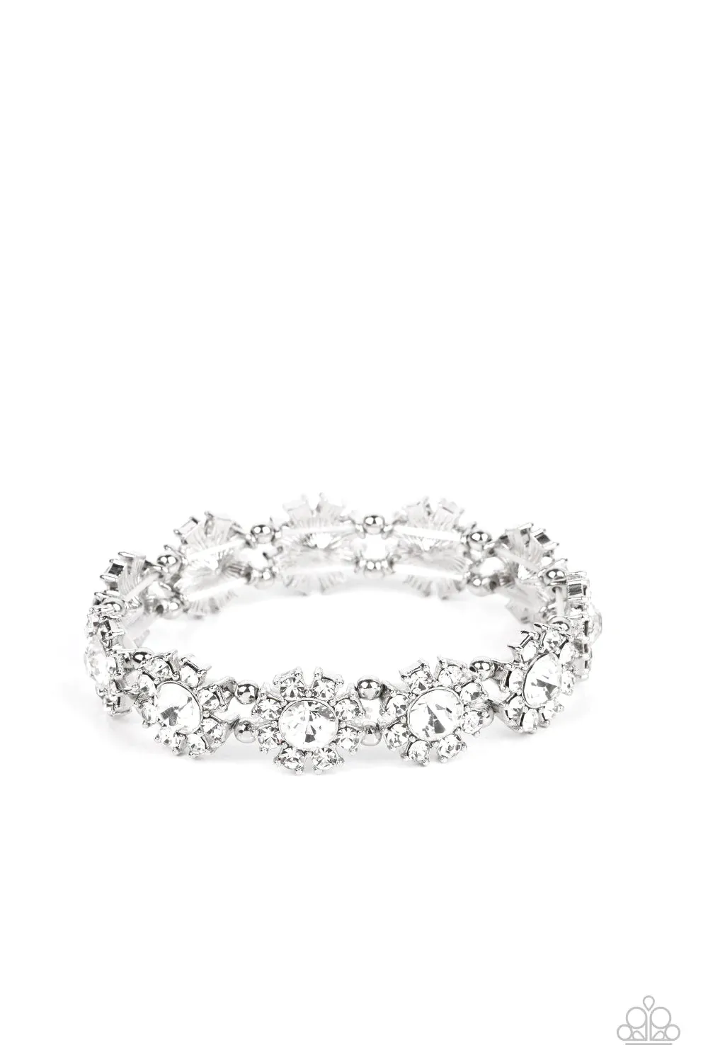 Premium Perennial - White (Rhinestone) Bracelet