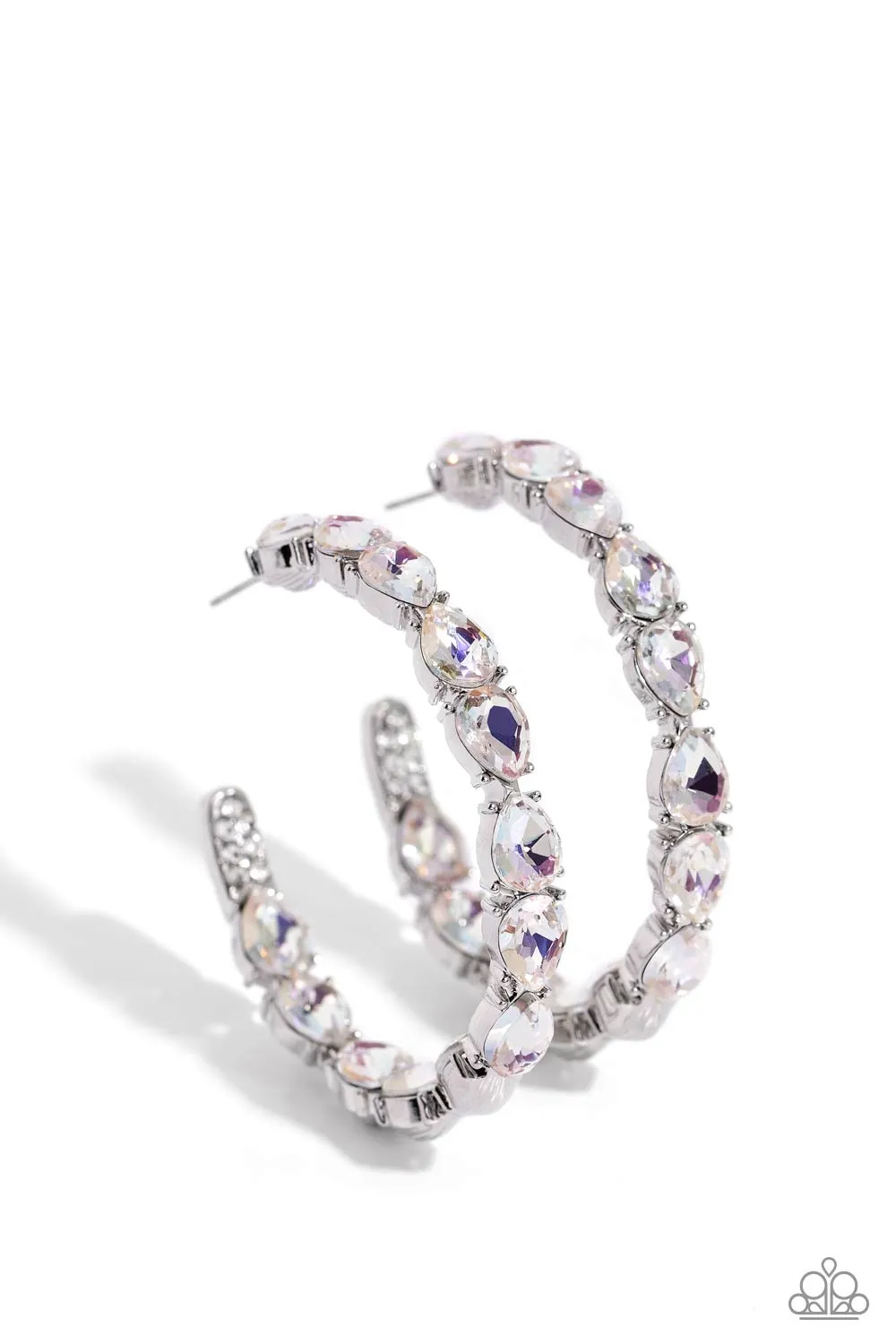 Presidential Pizzazz White Hoop Earrings Paparazzi