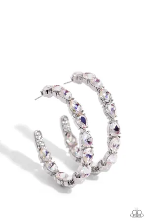 Presidential Pizzazz White Hoop Earrings Paparazzi