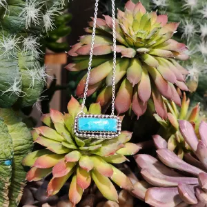 " Juliet " Kingman Turquoise Small Bar Necklace