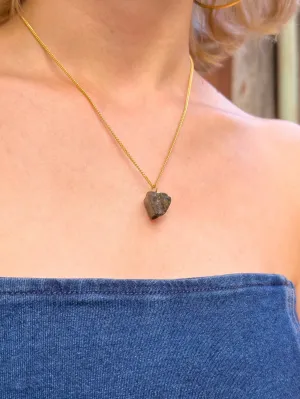 Raw Labradorite Minimalist Necklace