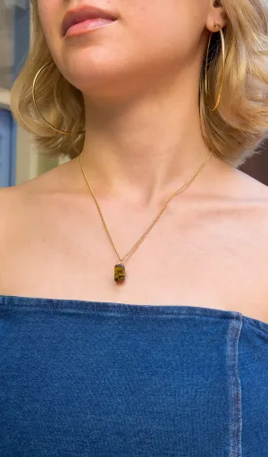 Raw Tiger's Eye Minimalist Necklace