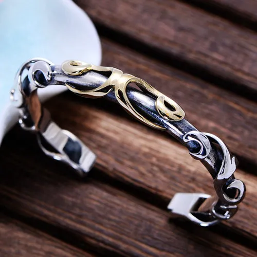 Real Solid 925 Sterling Silver Cuff Bracelet Bangle Cirrus Punk Jewelry