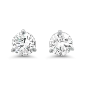 Reclaimed 14k White Gold Martini Diamond Studs - 2.02cts