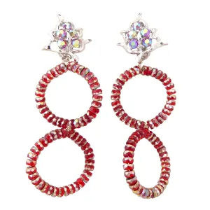 Red metallic glass earrings