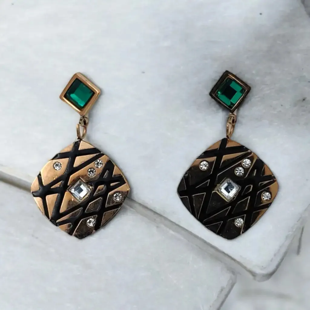 Regal Geometric Drop Earrings