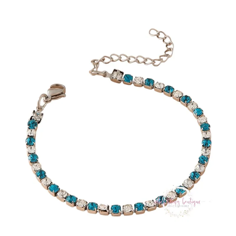 Rhinestone Darlin' Bracelet in Blue