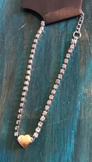 Rhinestone Heart Bracelet