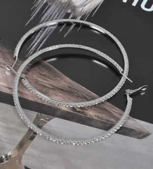 Rhinestone hoop earrings