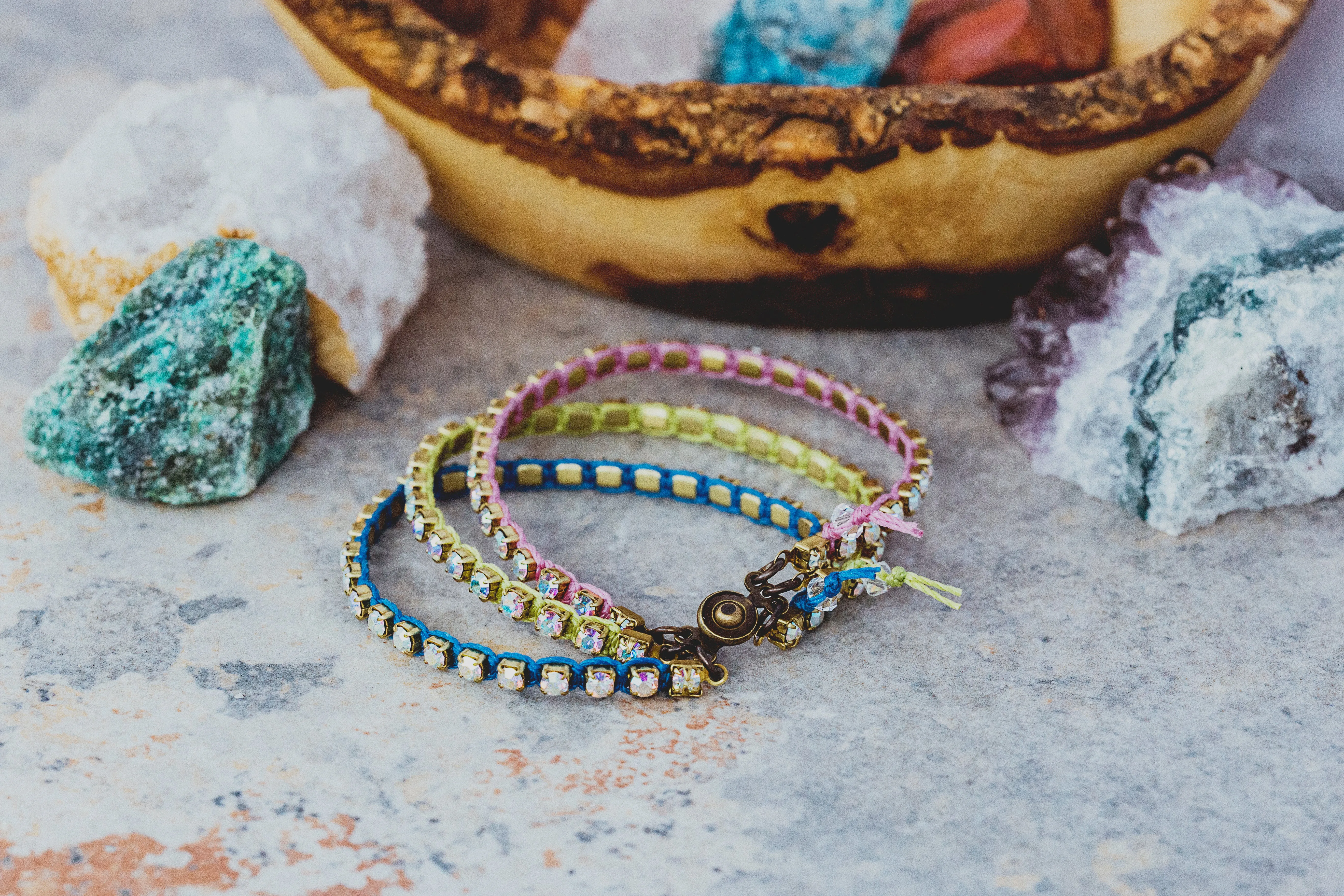 Rhinestone Triple Strand Bracelet As Seen On Prince of Peoria