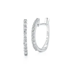 Roberto Coin Perfect Diamond Hoops 18K White Gold Baby Hoop Earrings