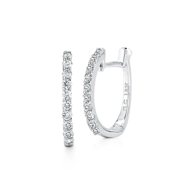 Roberto Coin Perfect Diamond Hoops 18K White Gold Baby Hoop Earrings