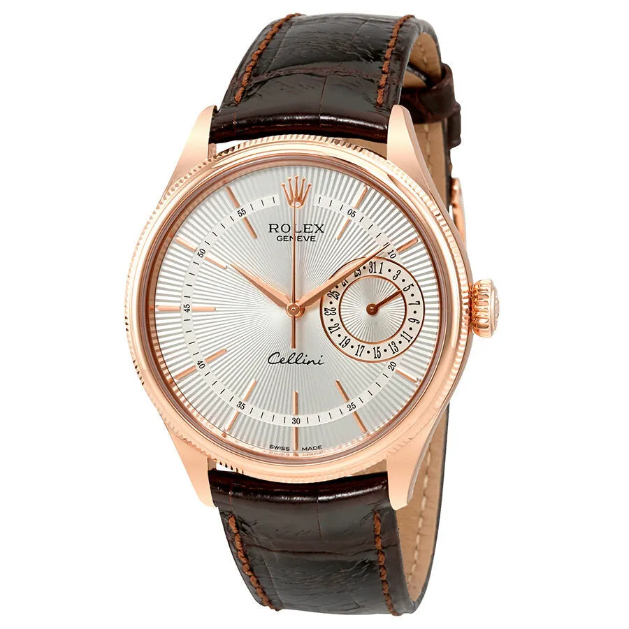Rolex Cellini Silver Dial 18K Everose Gold Men's Watch 50515SSBRL