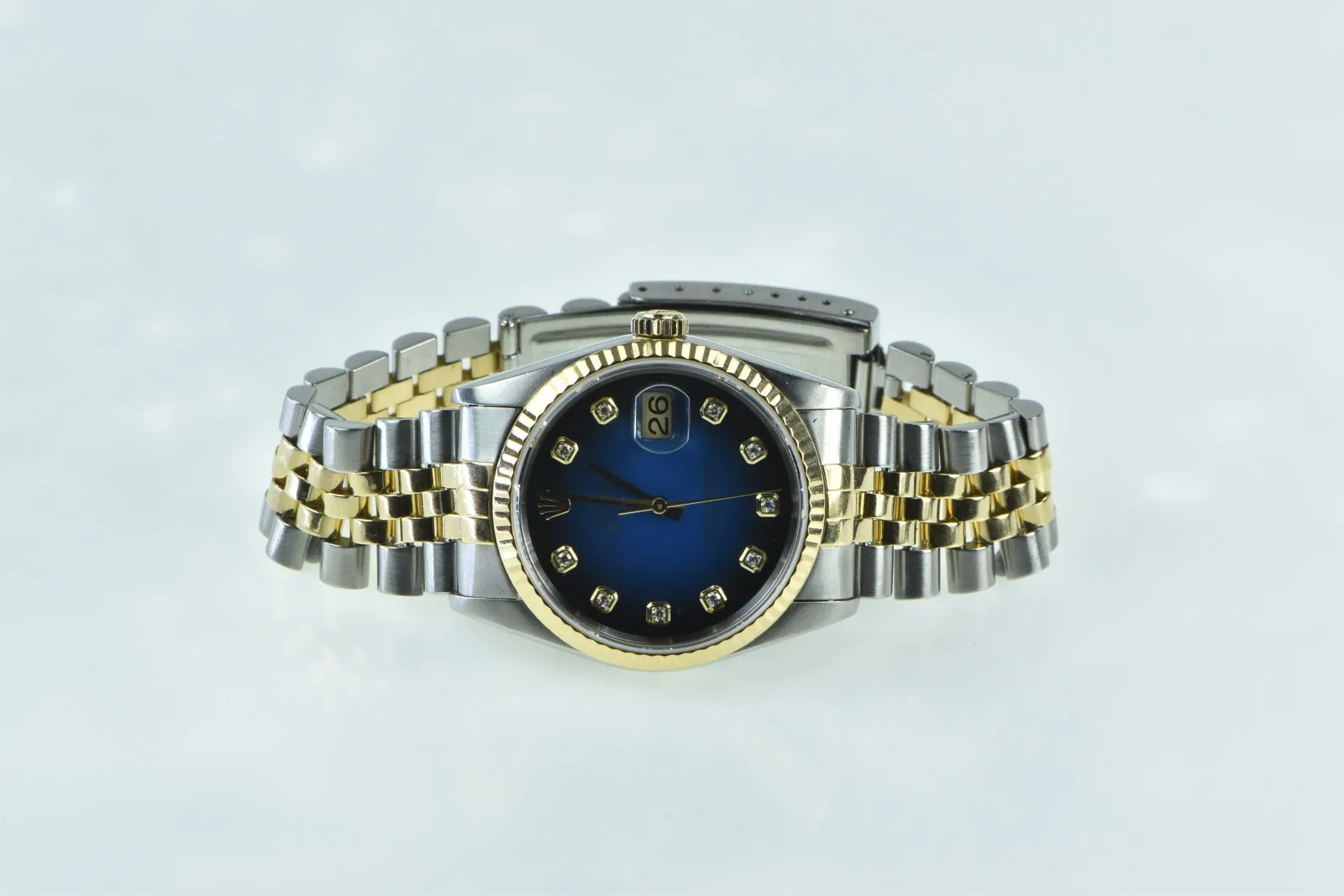 Rolex Datejust 36mm 16233 Blue Vignette Diamond Dial Men's TT Watch