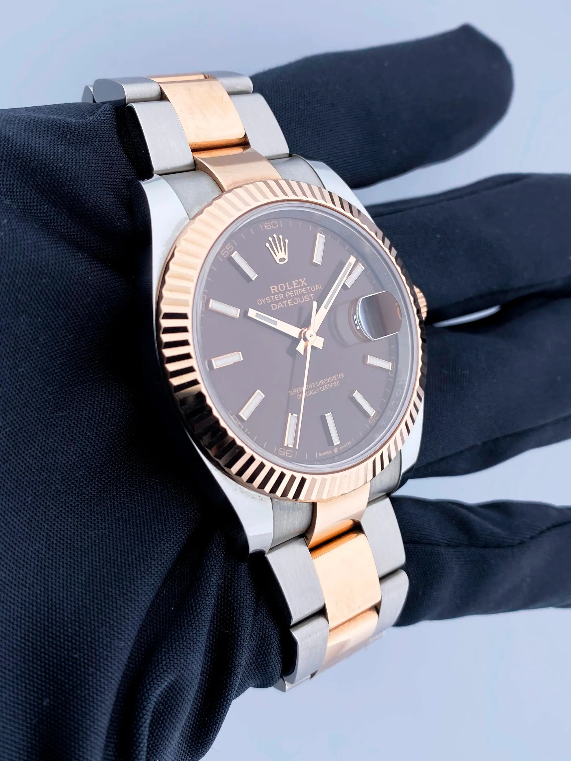 Rolex Datejust 41 126331 Chocolate Dial Rose Gold Mens Watch Box Papers