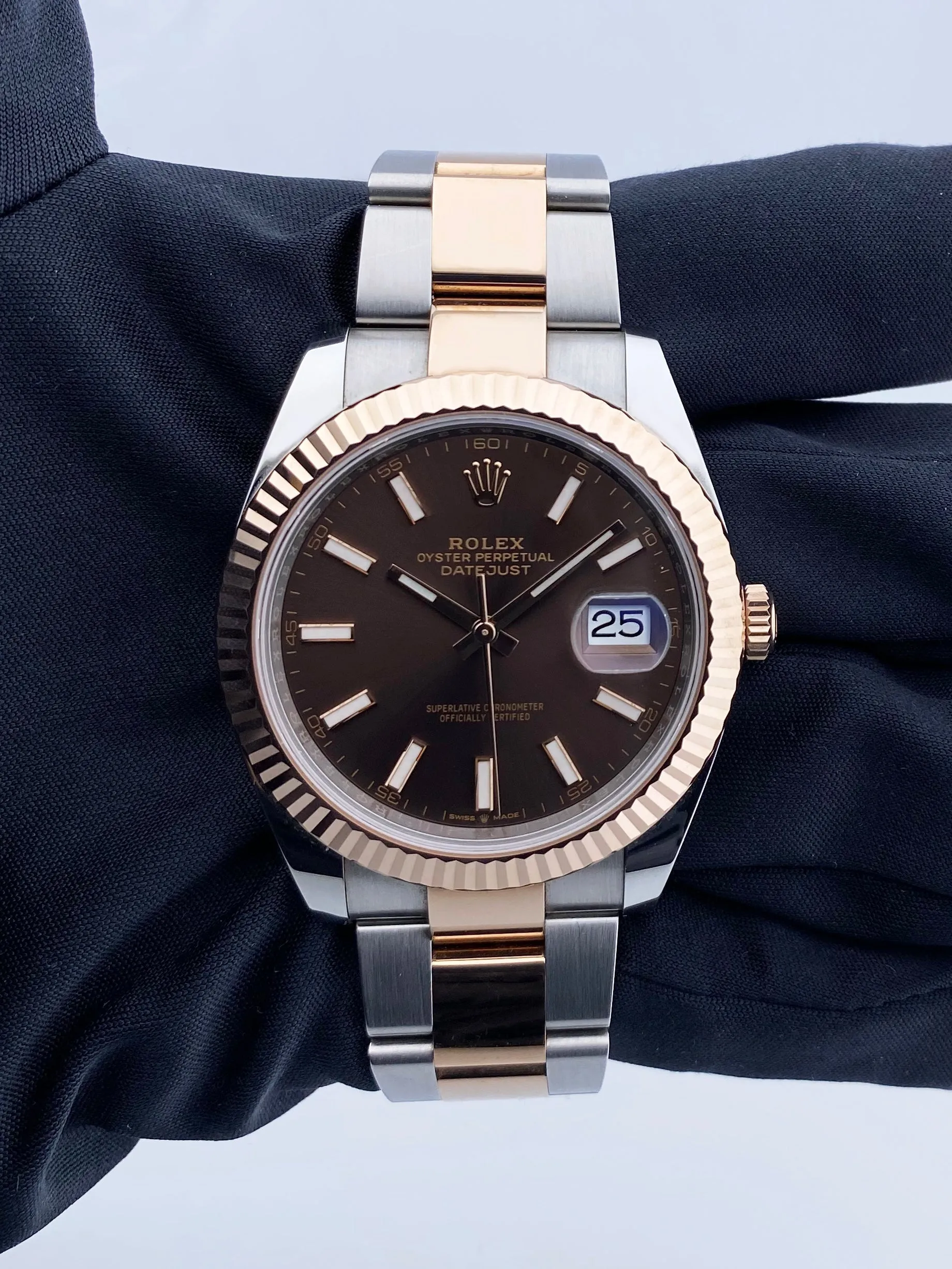 Rolex Datejust 41 126331 Chocolate Dial Rose Gold Mens Watch Box Papers
