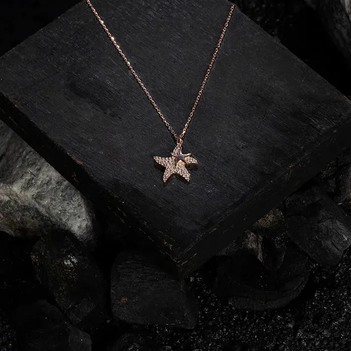Rose Gold Star Serenity Chain Locket