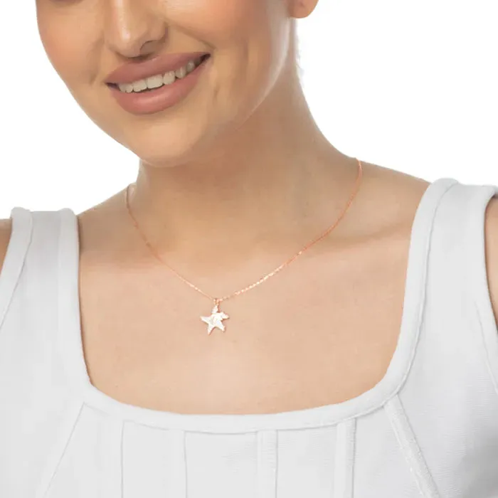 Rose Gold Star Serenity Chain Locket