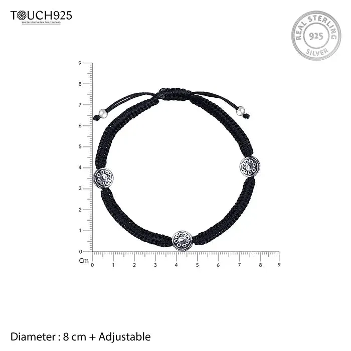 Round Charm Silver Thread Anklet