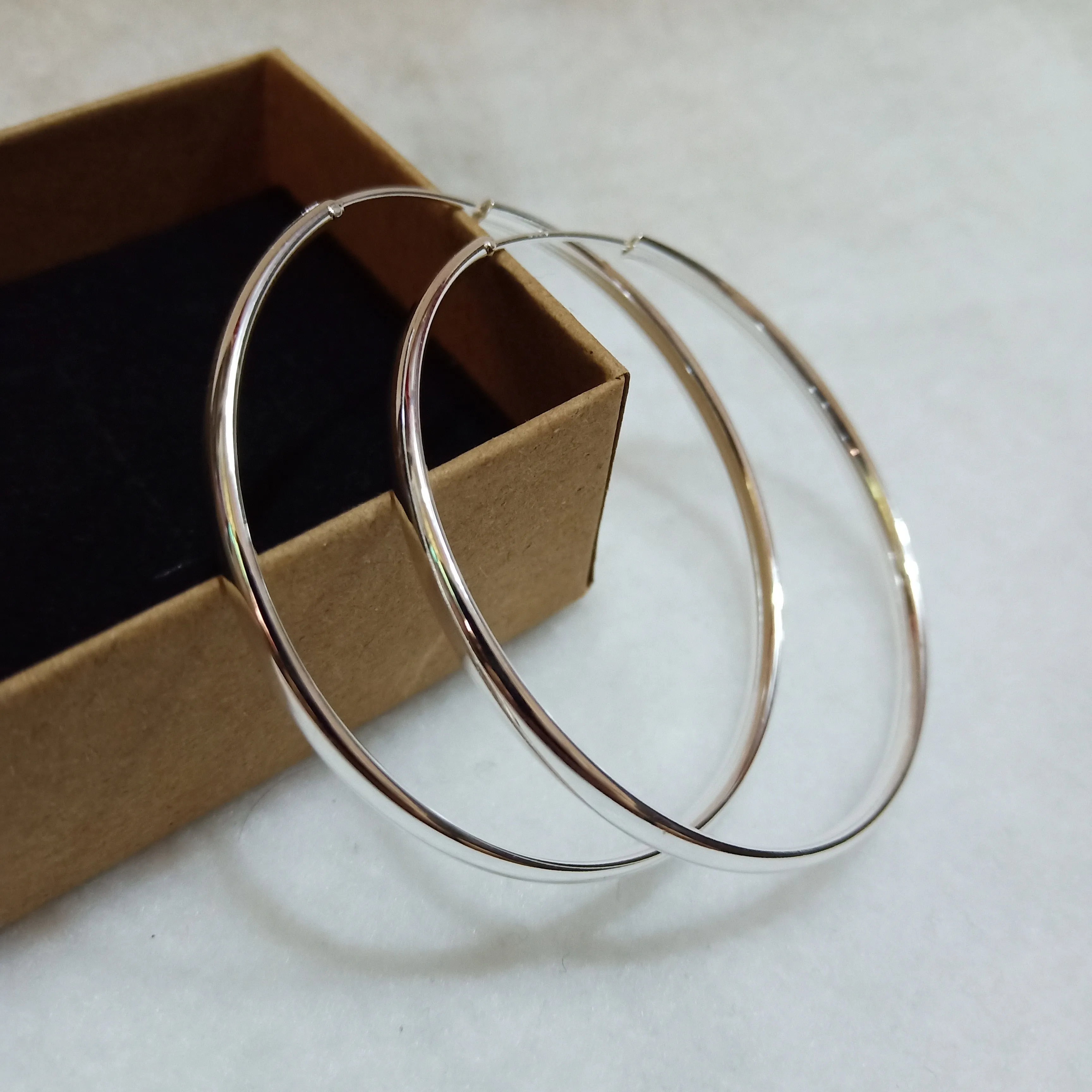 S925 Earrings 70mm Diameter Big Hoop Earrings For Women