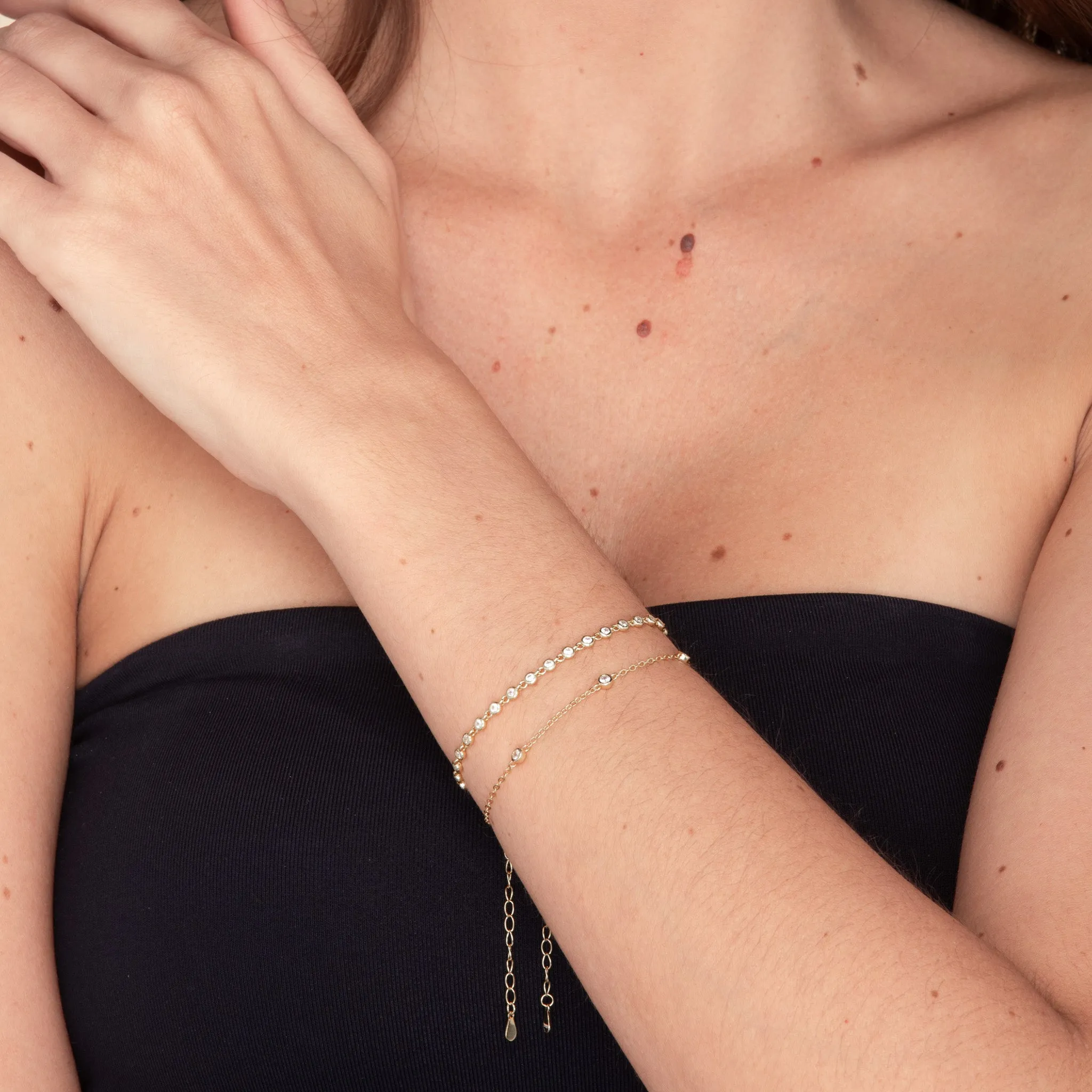 Sapphire Round Tennis Link Chain Bracelet