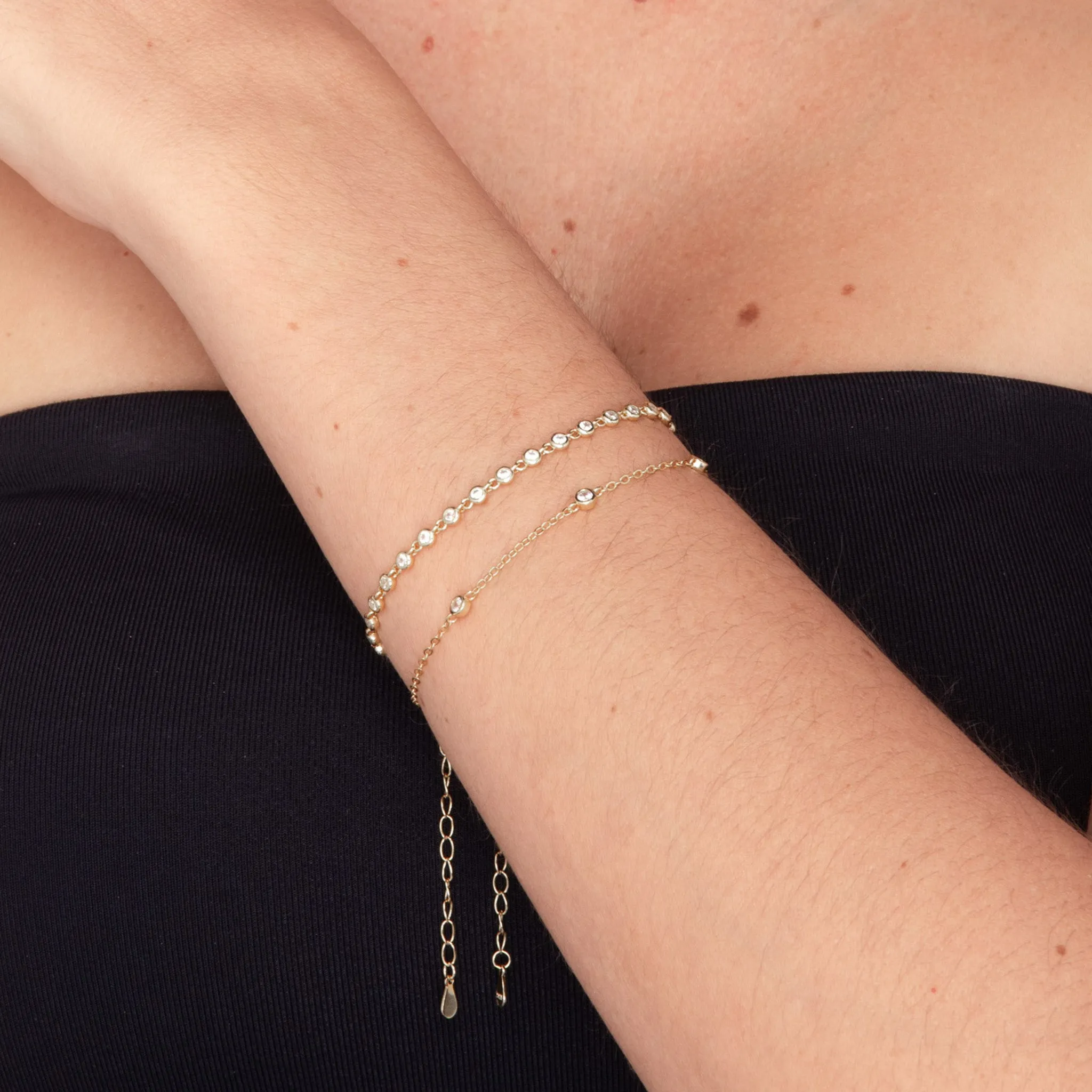 Sapphire Round Tennis Link Chain Bracelet