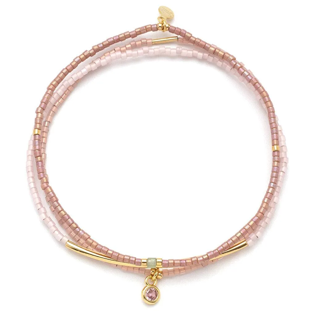 Scout Curated Wears Tonal Chromacolor Miyuki Bracelet Trio - Blush/Gold
