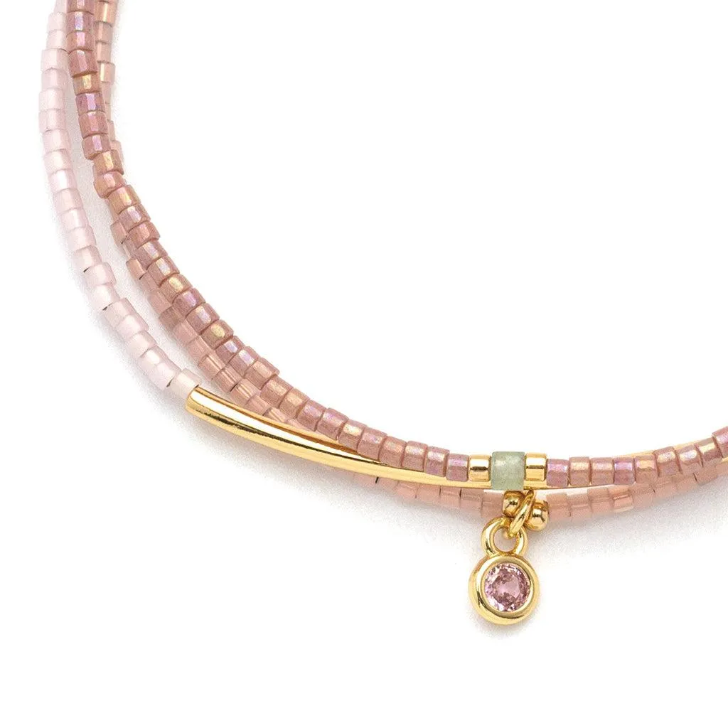 Scout Curated Wears Tonal Chromacolor Miyuki Bracelet Trio - Blush/Gold
