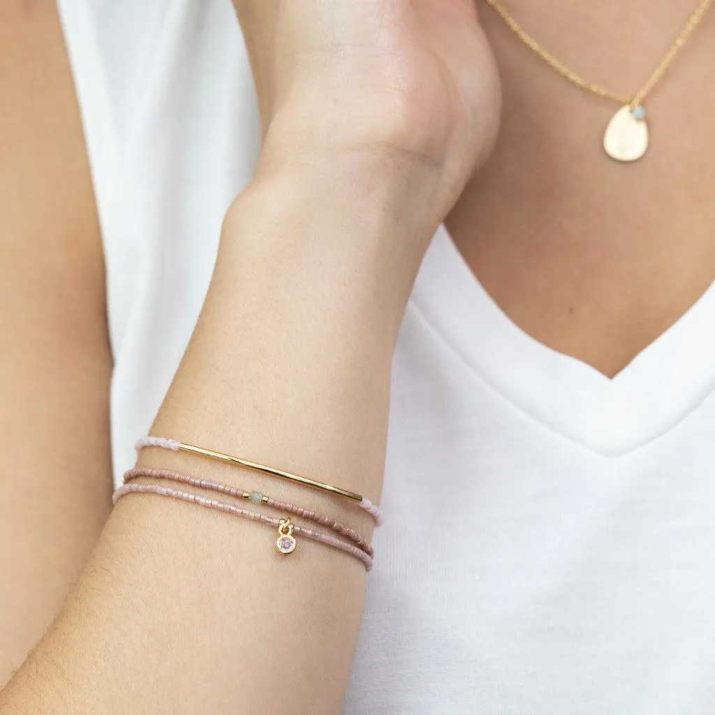 Scout Curated Wears Tonal Chromacolor Miyuki Bracelet Trio - Blush/Gold