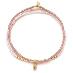 Scout Curated Wears Tonal Chromacolor Miyuki Bracelet Trio - Blush/Gold