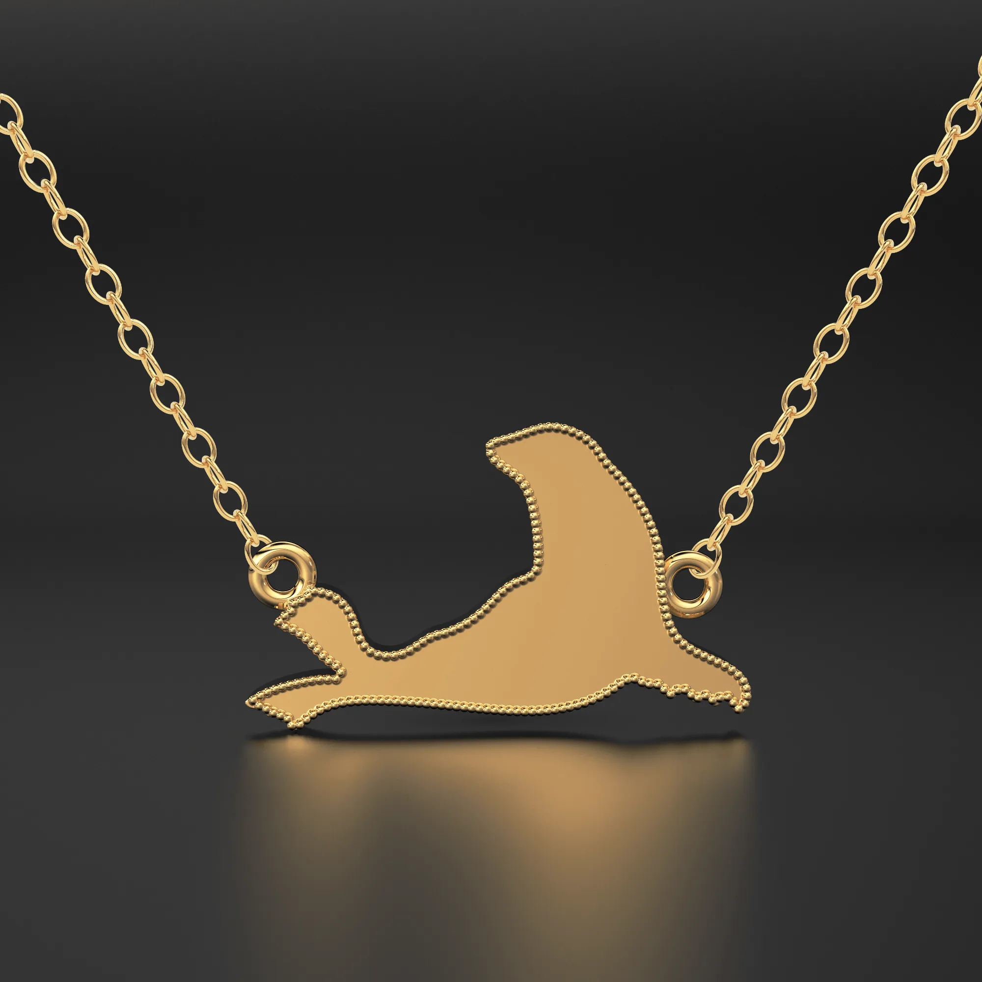 Seal Necklace / 14k Gold Seal Necklace / Marine Life Gold Necklaces / Aquatic Necklace / Minimalist Seal Necklace / Dainty Seal Animal Necklace
