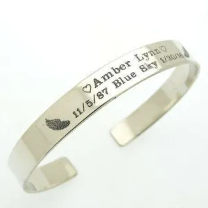 Sentiment Sterling Silver Cuff Bracelet