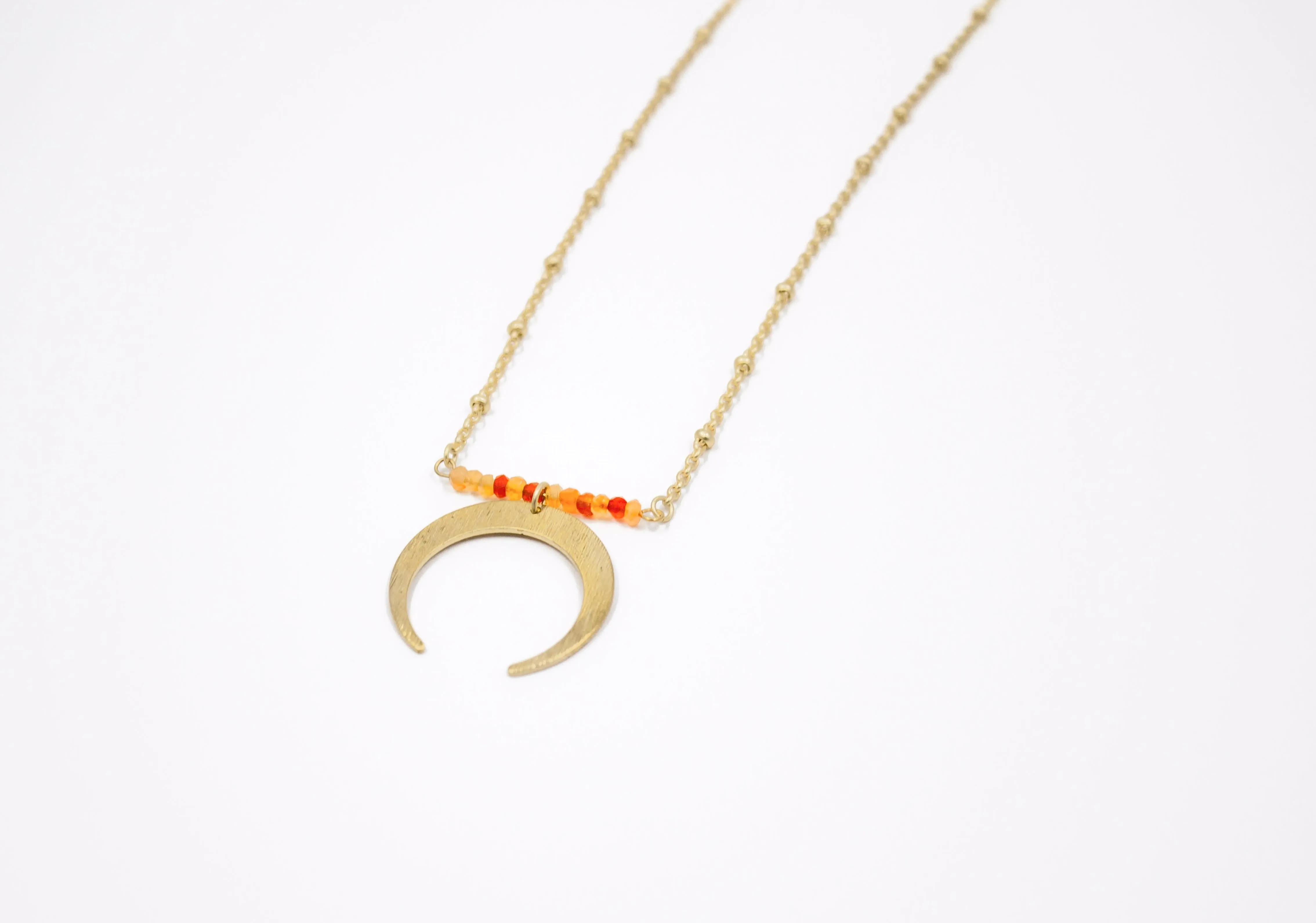 Shades of Citrine   Crescent Moon Necklace