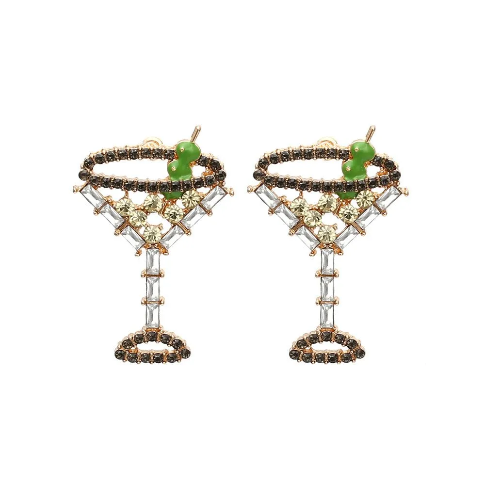 Shaken Not Stirred Cocktail Glass Earrings