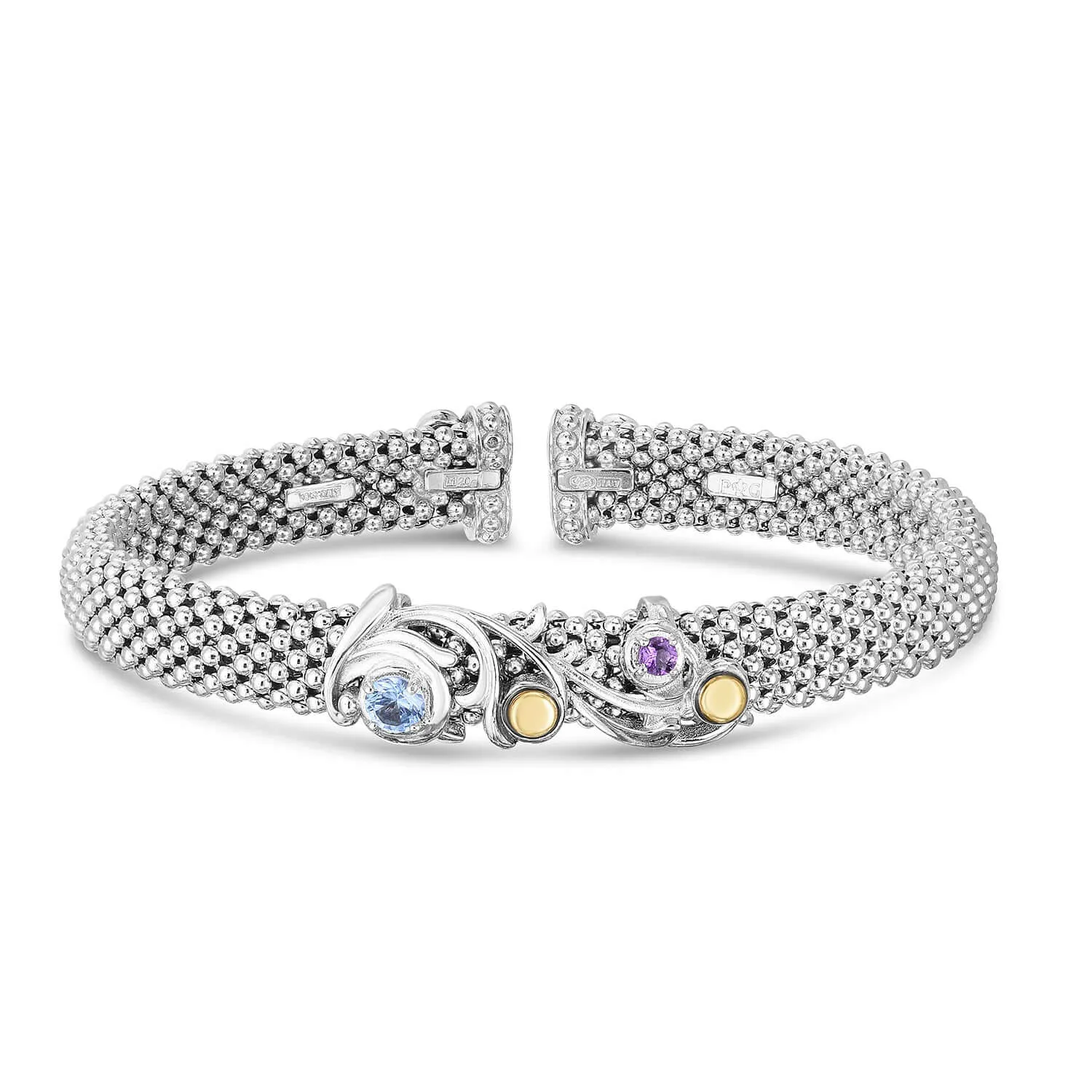 Silver & 18K Gold Baroque Gem Prosecco Bracelet