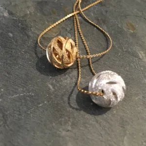 Silver Ball and Gold Necklace - Minimalist.