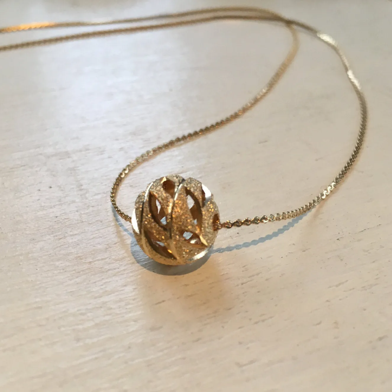 Silver Ball and Gold Necklace - Minimalist.