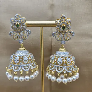 Silver Diamond Rep Jhumka