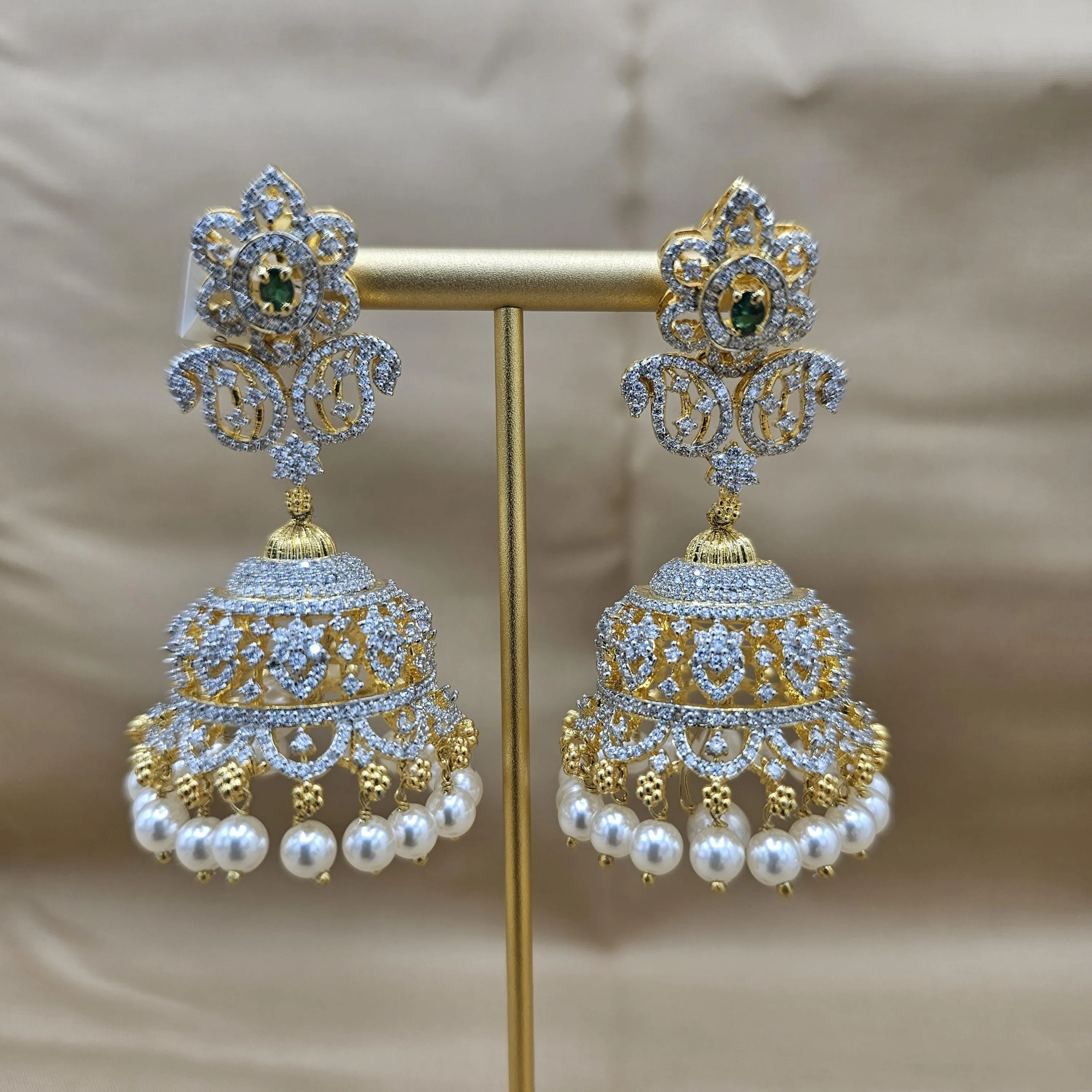 Silver Diamond Rep Jhumka
